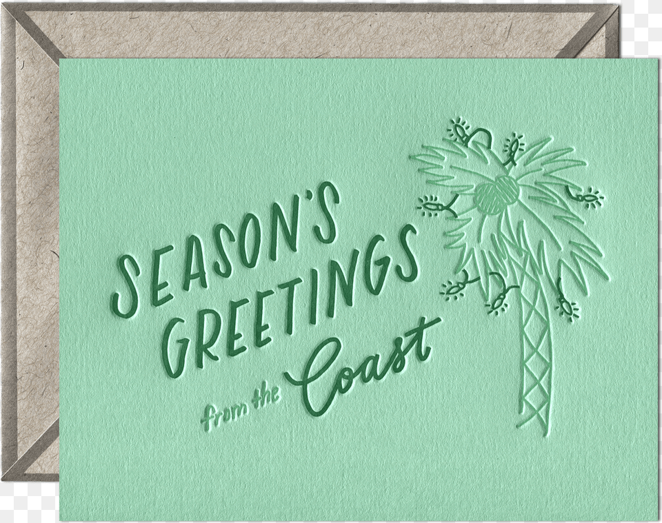 Coastal Season S Greetings Letterpress Greeting Card Christmas Card, Envelope, Greeting Card, Mail, Plant Free Png Download