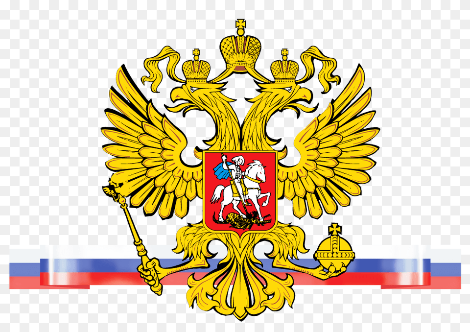 Coat Arms Russia, Emblem, Symbol, Animal, Horse Png Image