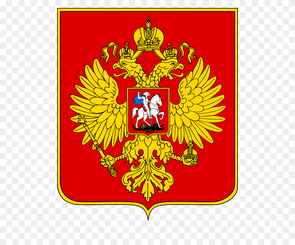 Coat Arms Russia, Emblem, Symbol, Person, Animal Free Png Download