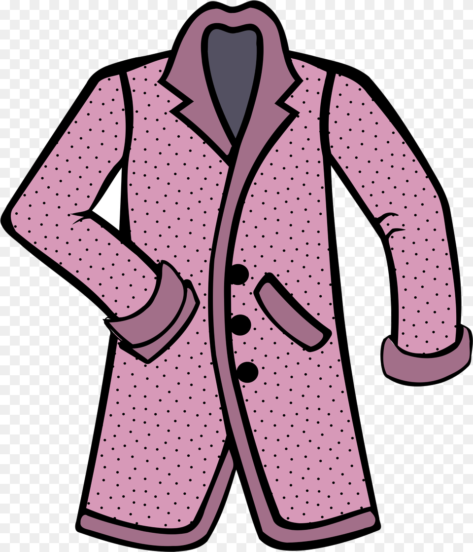 Coat Clipart Stylish Pink Coat Clipart, Clothing, Jacket, Blazer, Long Sleeve Png Image