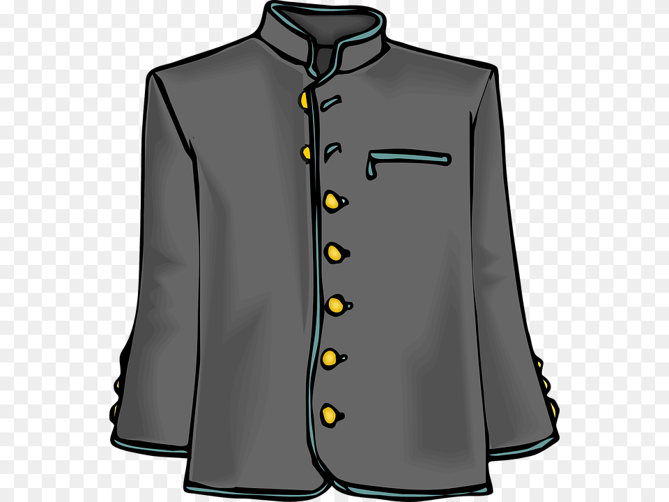 Coat Jacket Clothing Uniform Grey Costume Jacket Clip Art, Blazer, Sleeve, Long Sleeve, Shirt Free Png Download