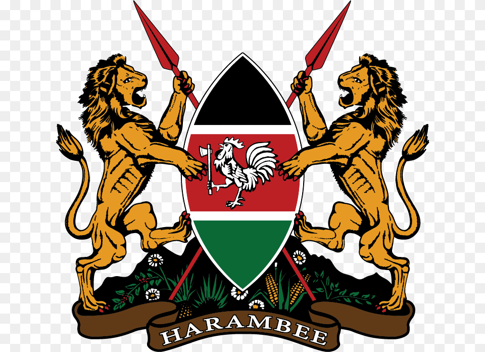 Coat Of Arms Detailed Rgb Kenya Coat Of Arms Logo, Animal, Bird, Chicken, Fowl Png