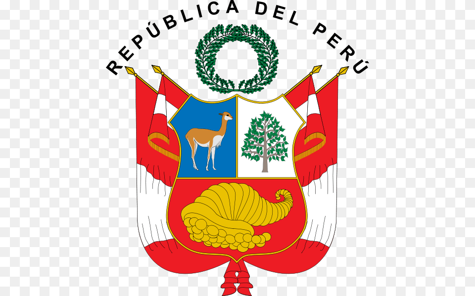 Coat Of Arms For The Republic Of Peru Coat Of Arms Peru, Animal, Antelope, Mammal, Wildlife Free Png Download