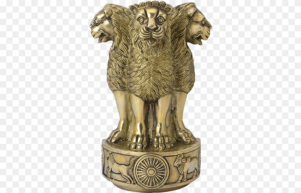 Coat Of Arms India Ashok Stambh Download, Animal, Bronze, Lion, Mammal Free Png