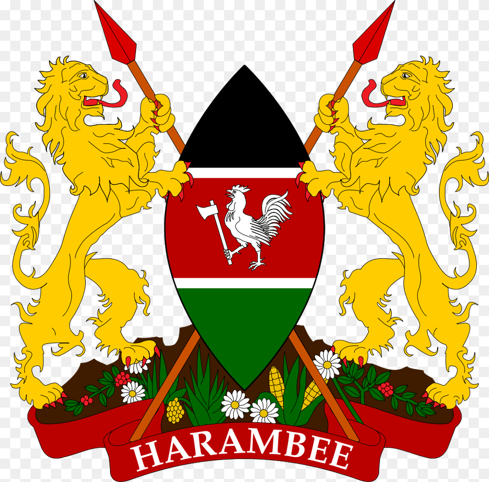 Coat Of Arms Kenian Vaakuna, Animal, Poultry, Fowl, Emblem Png Image