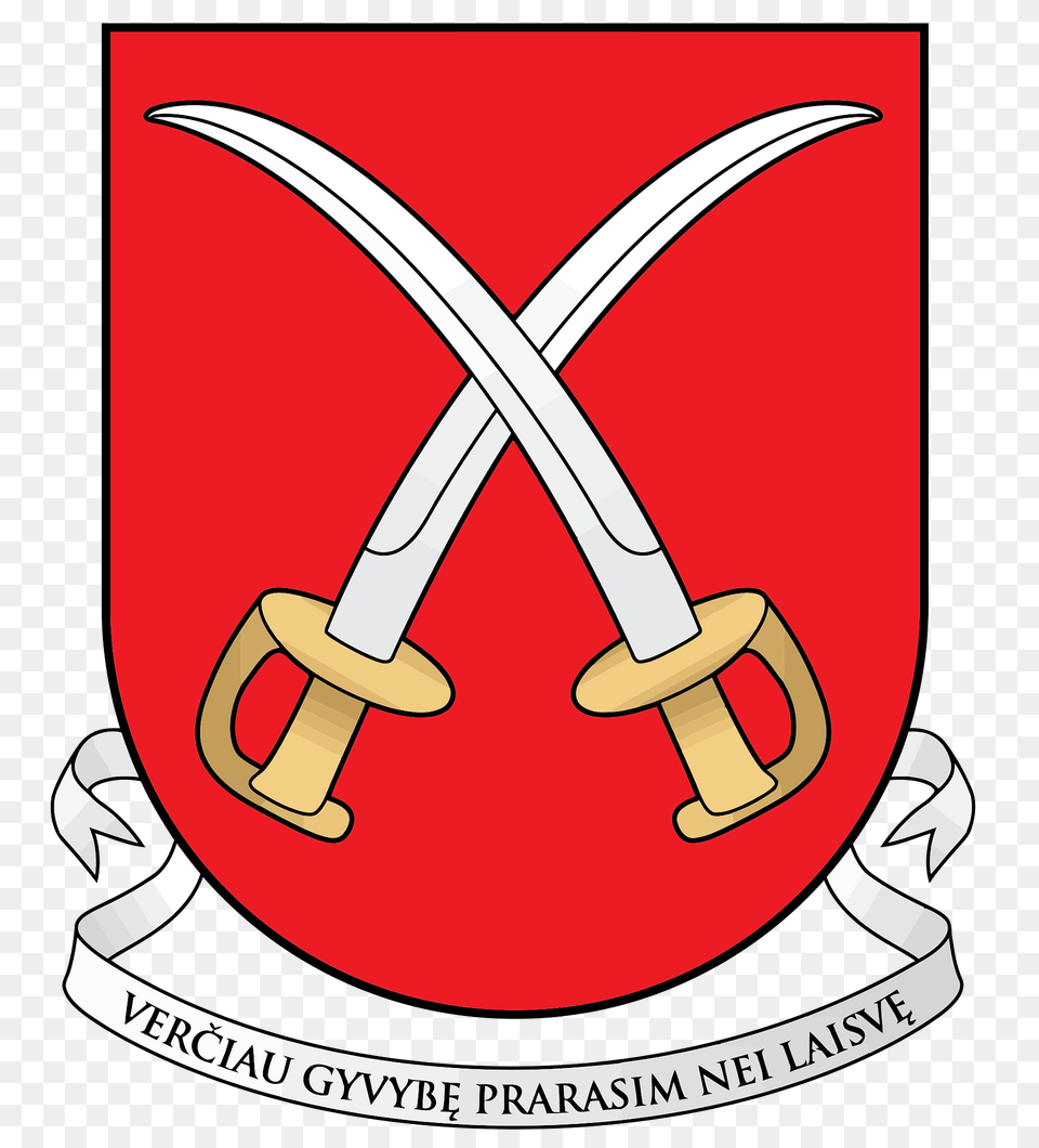 Coat Of Arms Of Ariogala Clipart, Sword, Weapon, Smoke Pipe Free Transparent Png