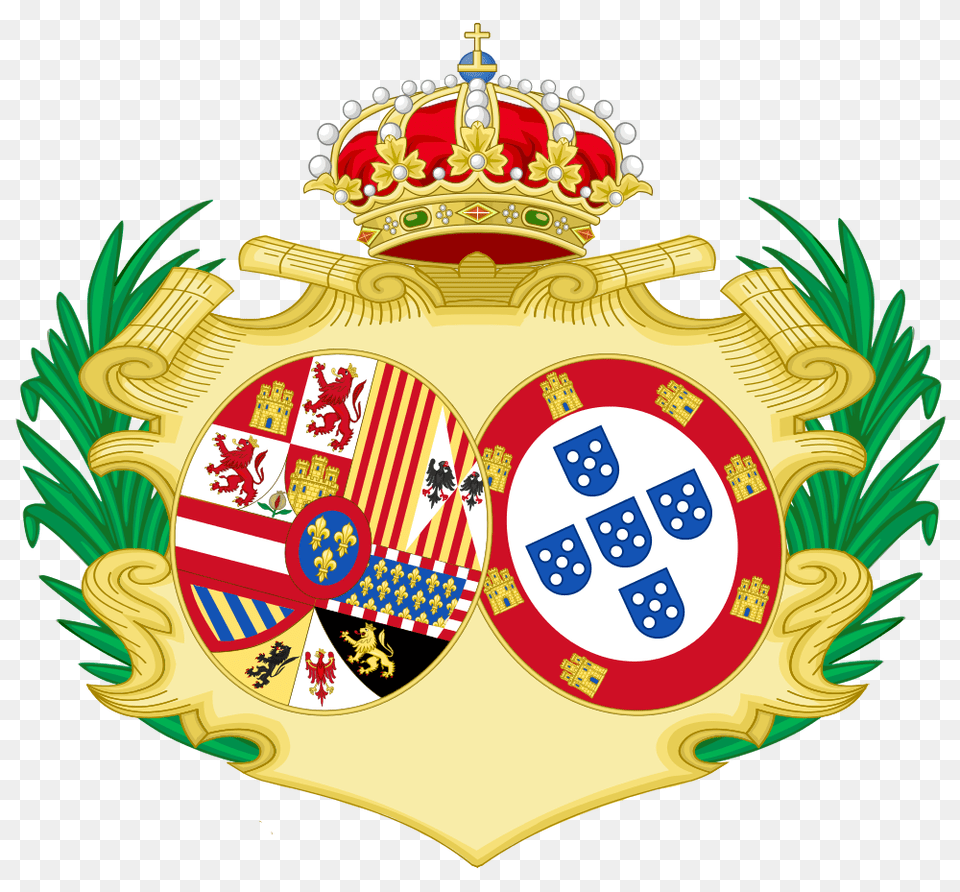 Coat Of Arms Of Barbara Of Portugal Queen Consort Of Spain, Badge, Logo, Symbol Free Transparent Png