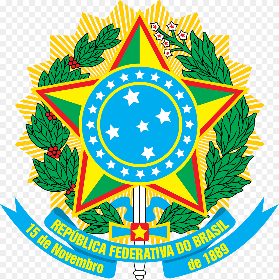 Coat Of Arms Of Brazil 1968 1971 Clipart, Emblem, Symbol, Logo Png Image
