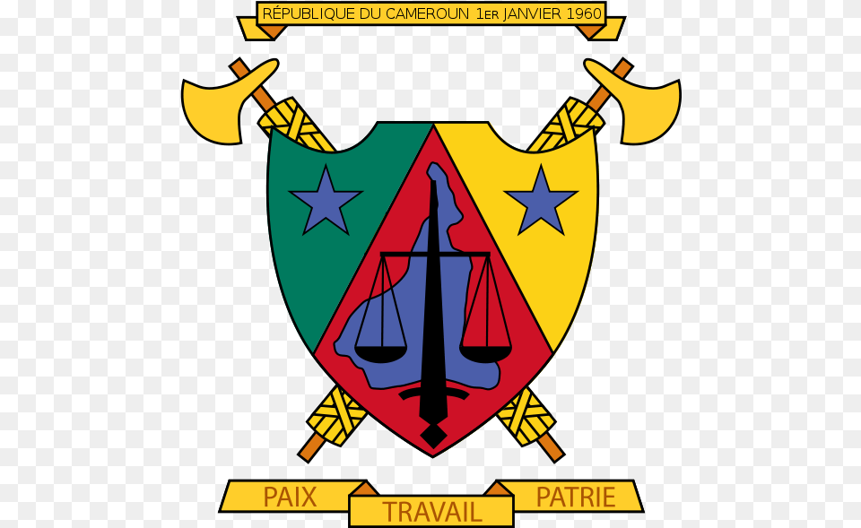 Coat Of Arms Of Cameroon Old Cameroon Coat Of Arms, Dynamite, Weapon Png