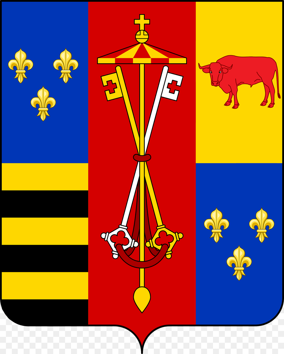 Coat Of Arms Of Cesare Borgia As Duke Of Romagna And Valentinois And Captain General Of The Church Clipart, Animal, Cattle, Cow, Emblem Free Transparent Png