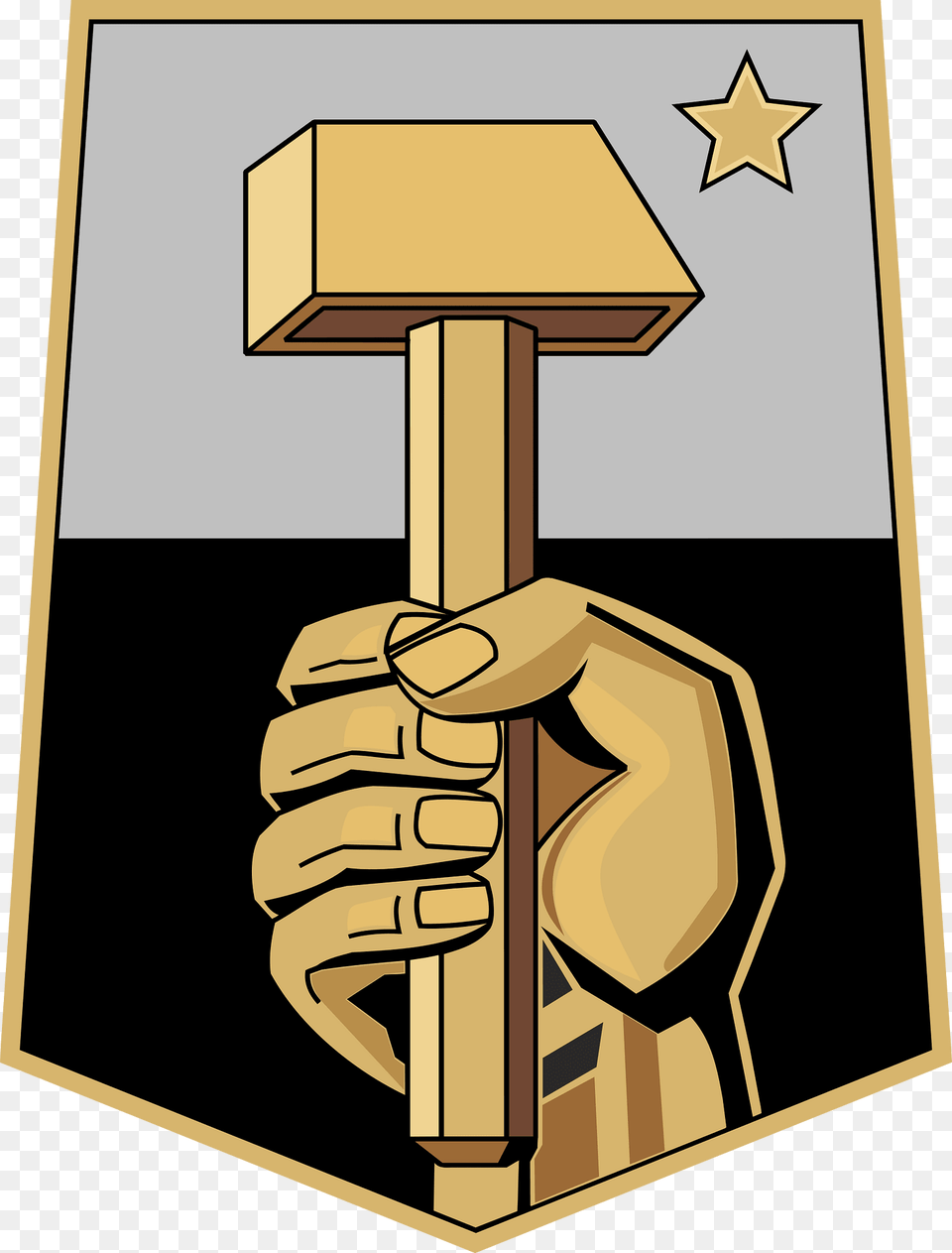 Coat Of Arms Of Donetsk 1968 Clipart, People, Person, Device, Hammer Free Transparent Png