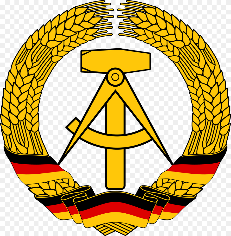 Coat Of Arms Of East Germany Communism Cold War Ddr Coat Of Arms, Emblem, Symbol, Logo, Gold Png Image
