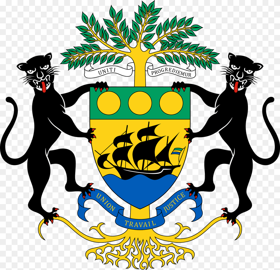 Coat Of Arms Of Gabon Clipart, Emblem, Symbol, Logo Png Image