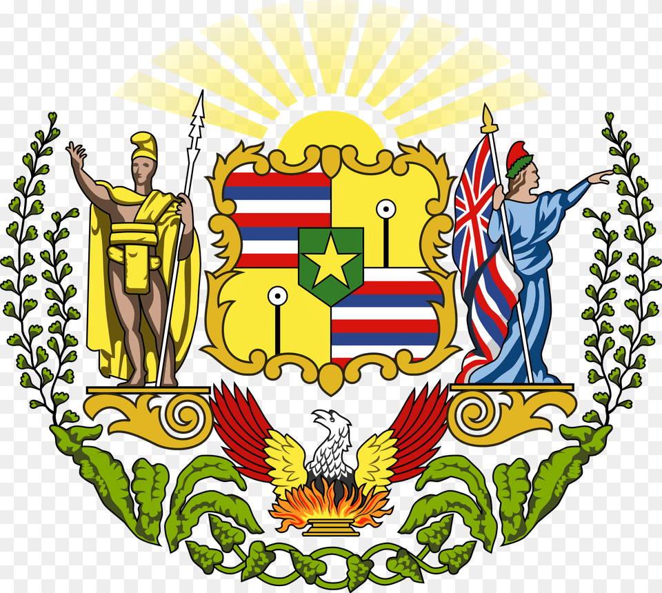 Coat Of Arms Of Hawaii, Symbol, Emblem, Person, Man Free Png