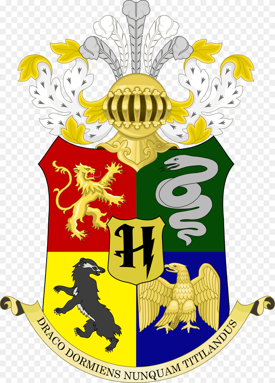 Coat Of Arms Of Hogwarts, Emblem, Logo, Symbol, Badge Png Image