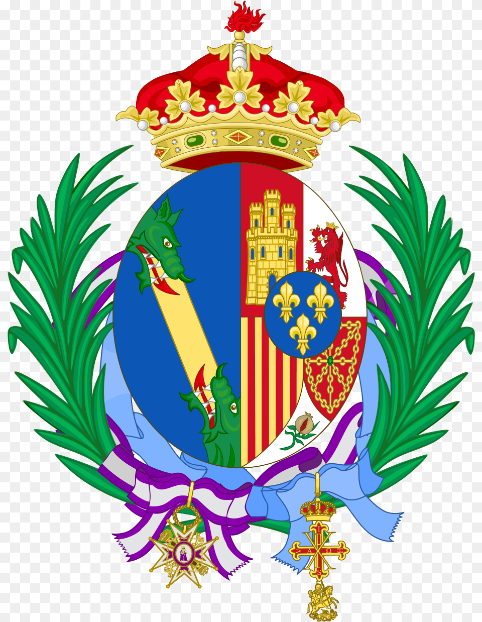 Coat Of Arms Of Infanta Margarita Of Spain Earl Of Athlone Coat Of Arms, Emblem, Symbol, Badge, Logo Free Transparent Png