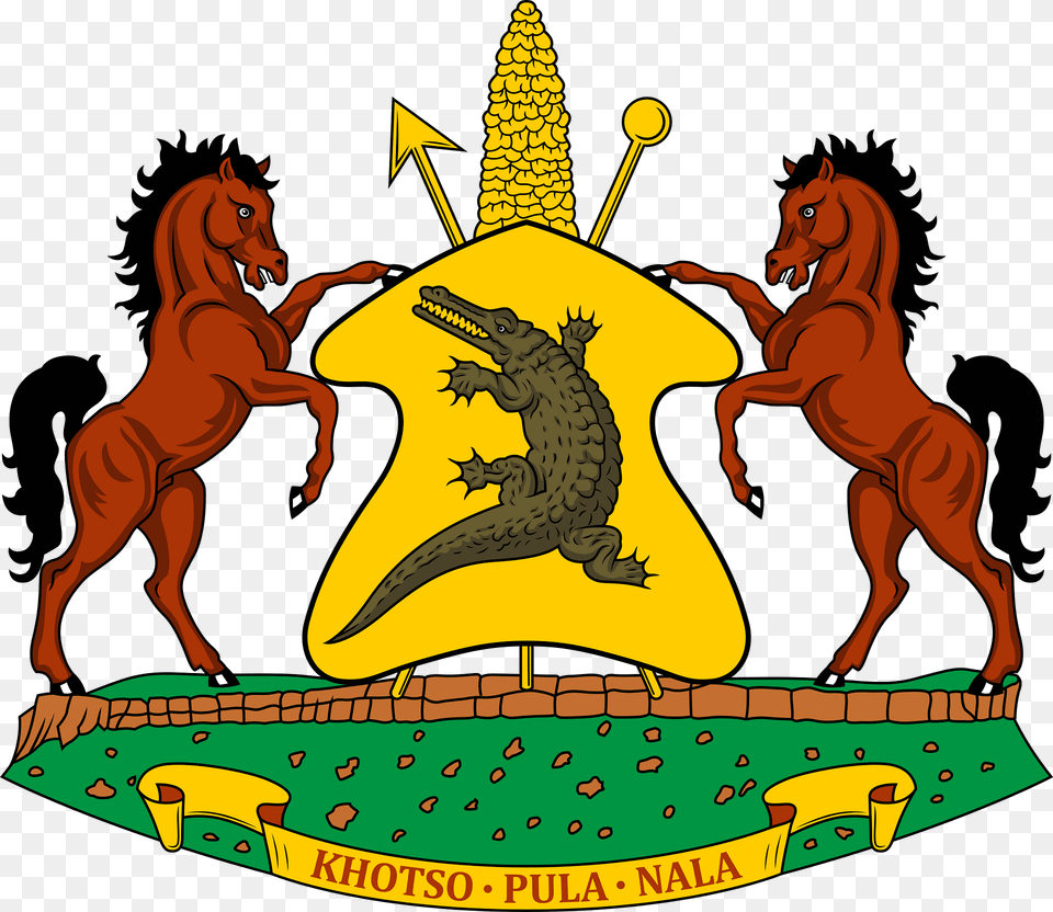 Coat Of Arms Of Lesotho Clipart, Animal, Horse, Mammal Free Png