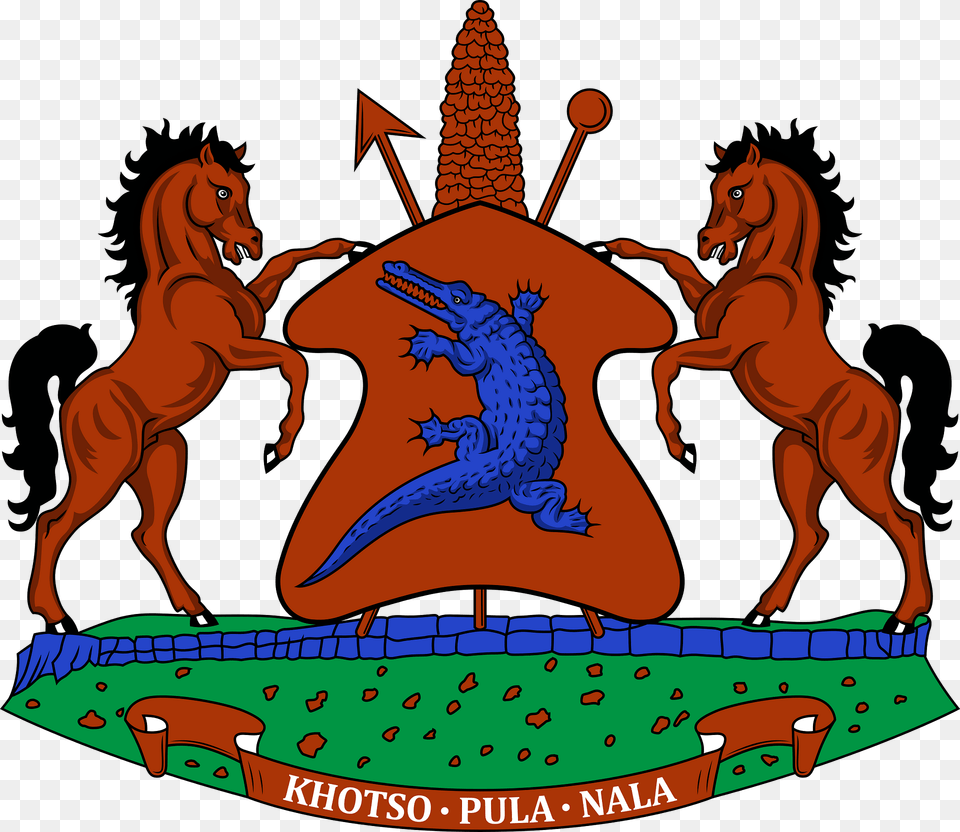 Coat Of Arms Of Lesotho Clipart, Art, Animal, Horse, Mammal Free Transparent Png