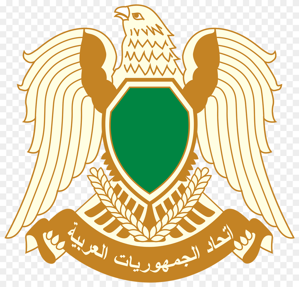 Coat Of Arms Of Libya 1977 2011 Clipart, Emblem, Symbol, Logo, Badge Free Transparent Png