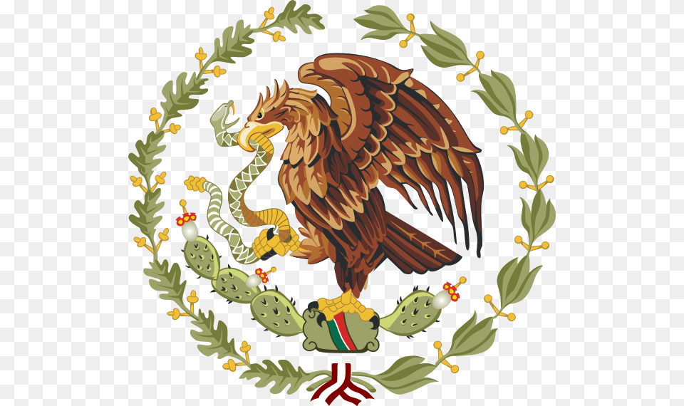 Coat Of Arms Of Mexico Mexican Flag Emblem, Animal, Bird, Plant, Pattern Free Png Download