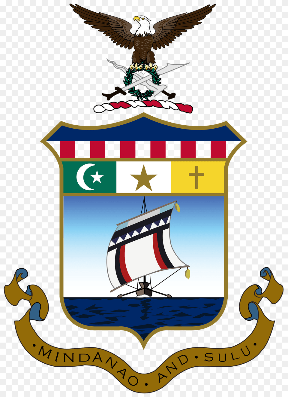 Coat Of Arms Of Mindanao And Sulu Clipart, Emblem, Symbol, Animal, Bird Free Png