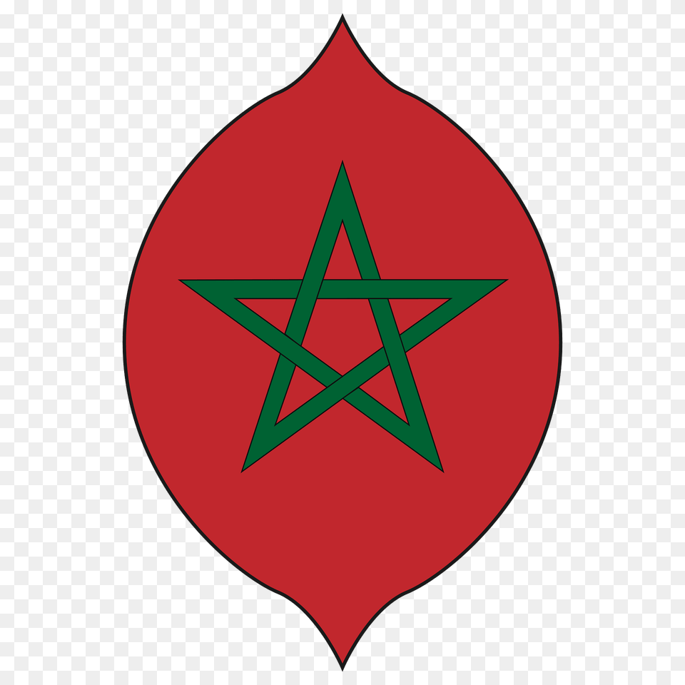 Coat Of Arms Of Morocco Protectorate Clipart, Leaf, Plant, Symbol, Star Symbol Free Transparent Png