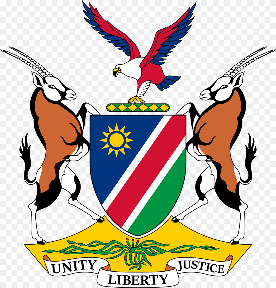 Coat Of Arms Of Namibia Clipart, Emblem, Symbol, Animal, Bird Free Png