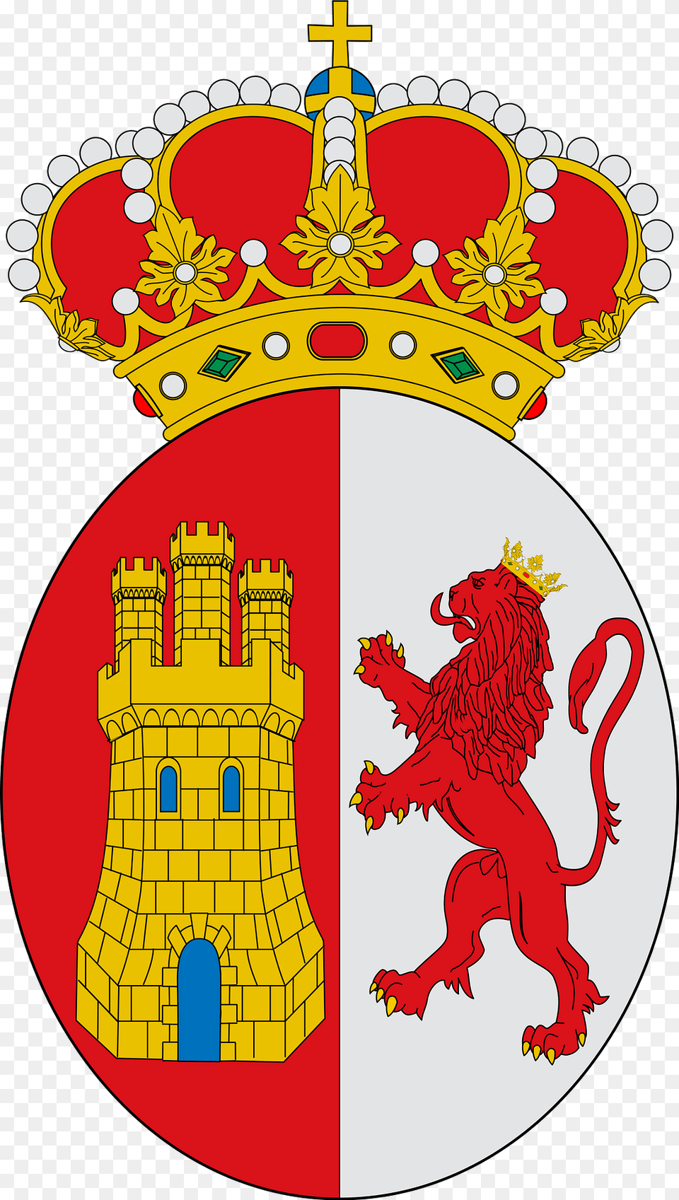 Coat Of Arms Of New Spain Clipart, Animal, Lion, Mammal, Wildlife Png Image