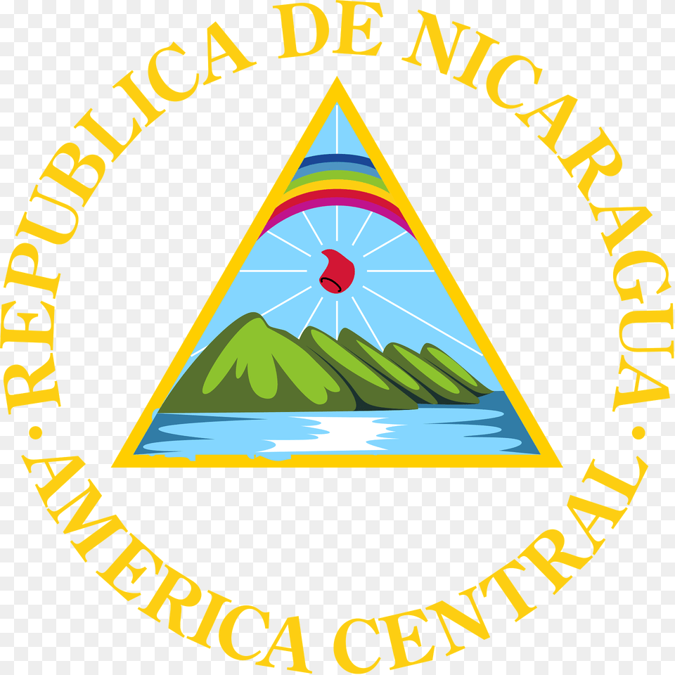 Coat Of Arms Of Nicaragua Clipart, Triangle, Logo, Outdoors Free Png