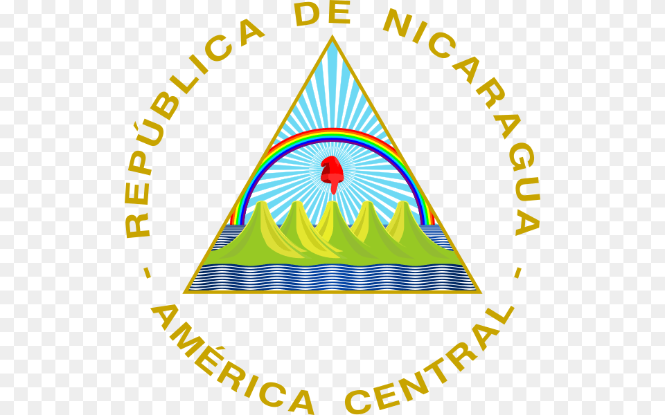 Coat Of Arms Of Nicaragua El Escudo Nacional De Nicaragua, Triangle, Clothing, Hat, Logo Free Transparent Png