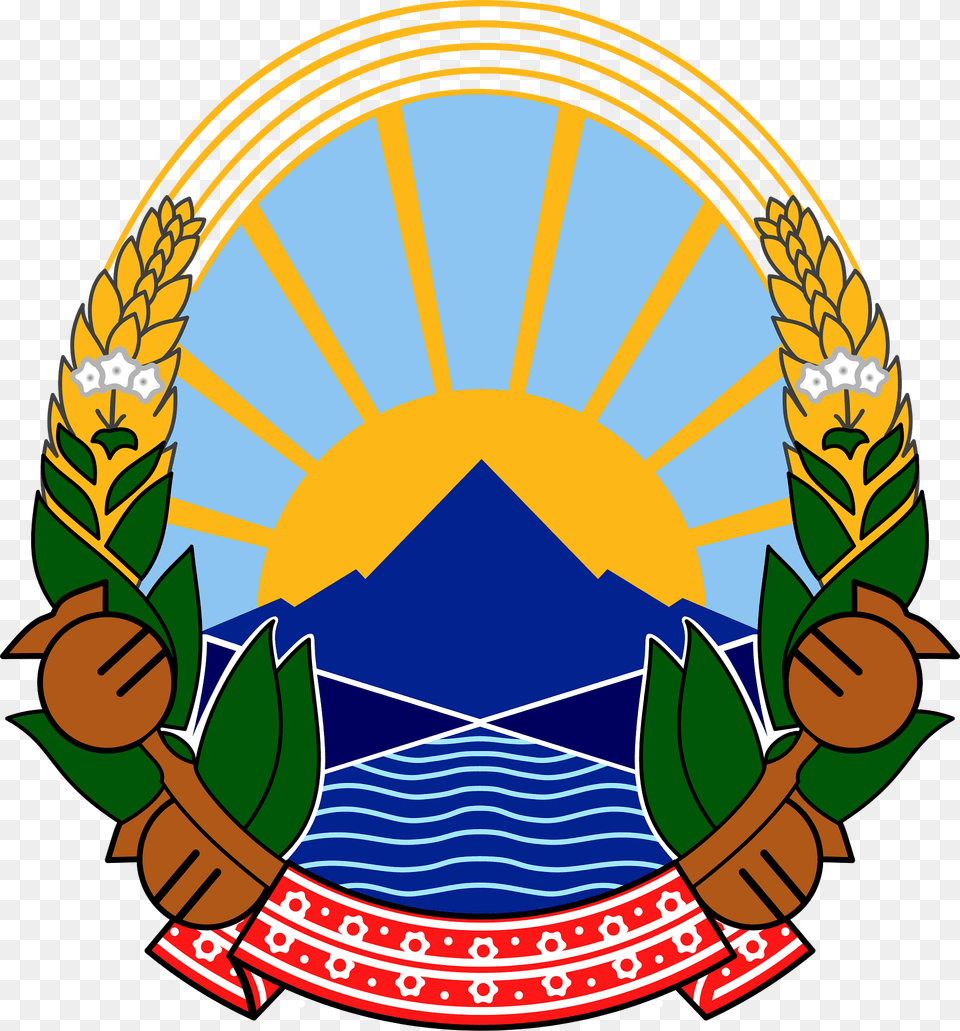 Coat Of Arms Of North Macedonia Clipart, Emblem, Symbol, Logo Free Png