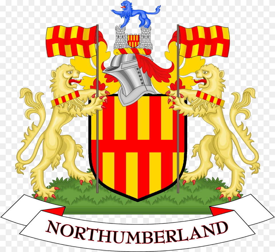 Coat Of Arms Of Northumberland County Council Northumberland Coat Of Arms, Emblem, Symbol, Armor, Head Png