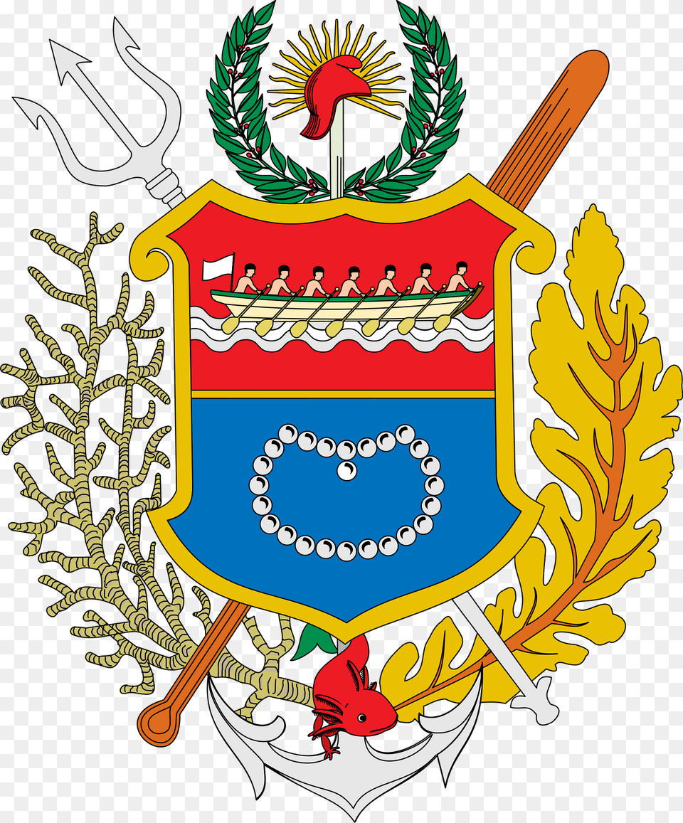 Coat Of Arms Of Nueva Esparta State Clipart, Emblem, Symbol, Person, Armor Free Transparent Png