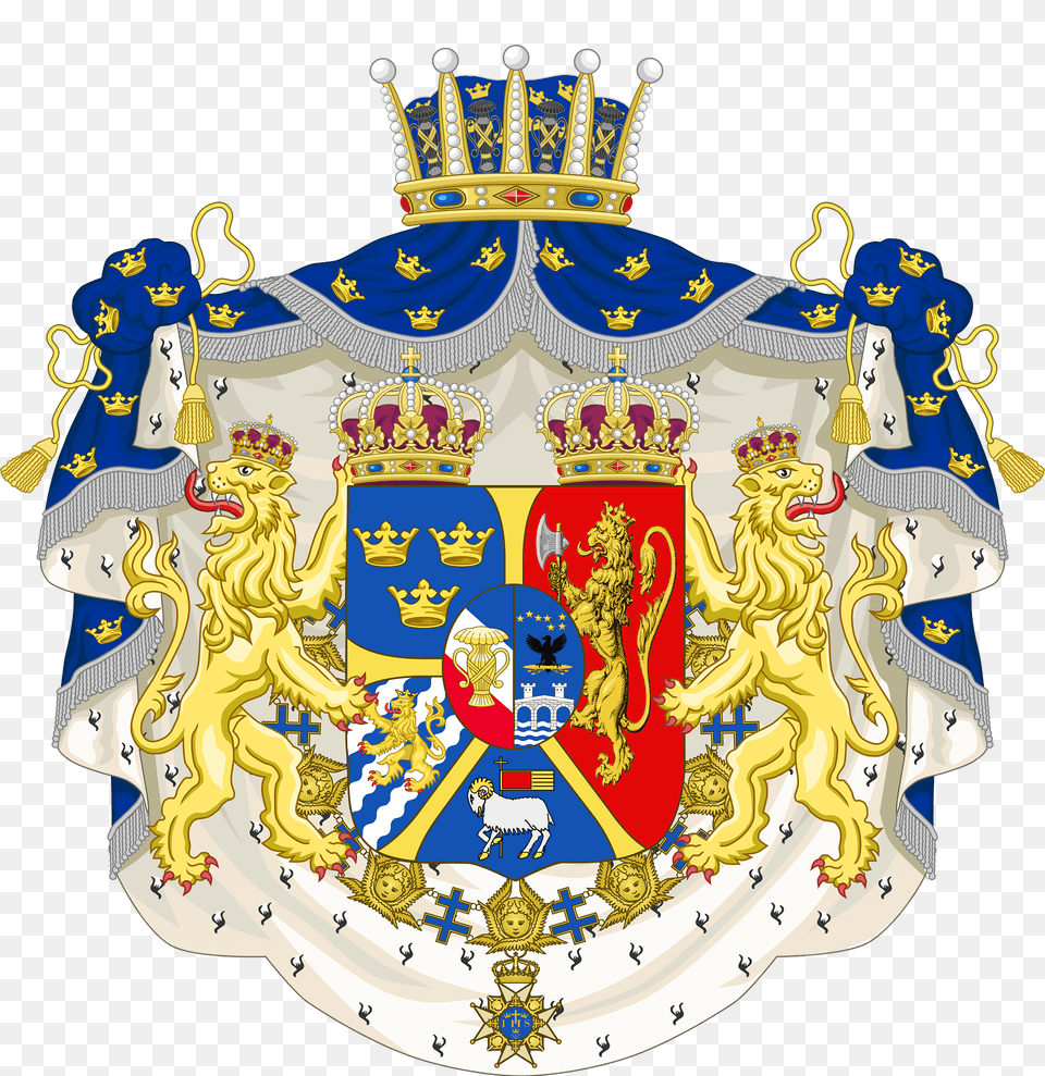 Coat Of Arms Of Oscar Of Sweden Duke Of Gotland 1859 1892 Clipart, Adult, Bride, Female, Person Free Png