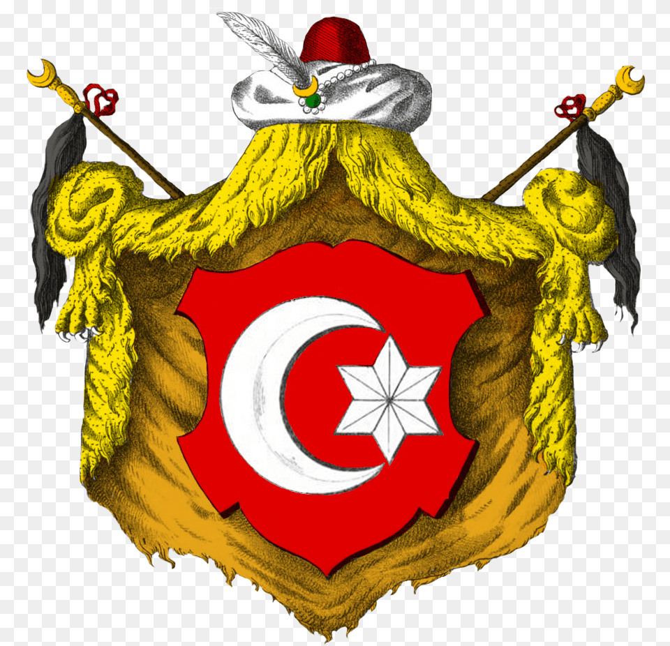 Coat Of Arms Of Ottoman Empire 1870 Ottoman Coat Of Arms, Armor, Person, Shield Png