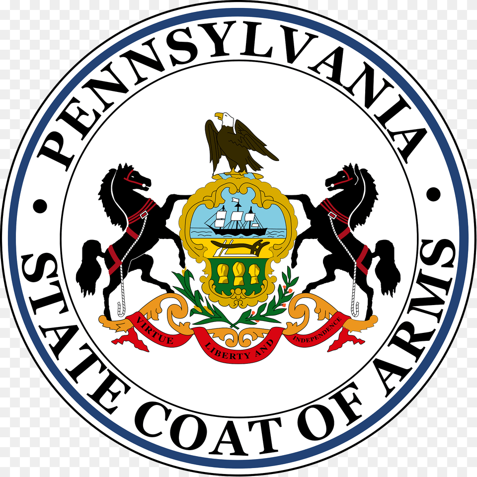 Coat Of Arms Of Pennsylvania Seal Clipart, Symbol, Logo, Emblem, Badge Png