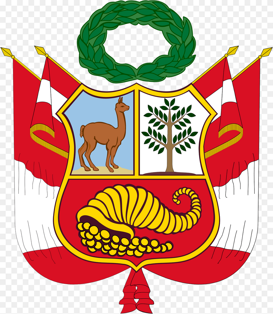 Coat Of Arms Of Peru Alternative Version Clipart, Emblem, Symbol, Dynamite, Plant Free Png