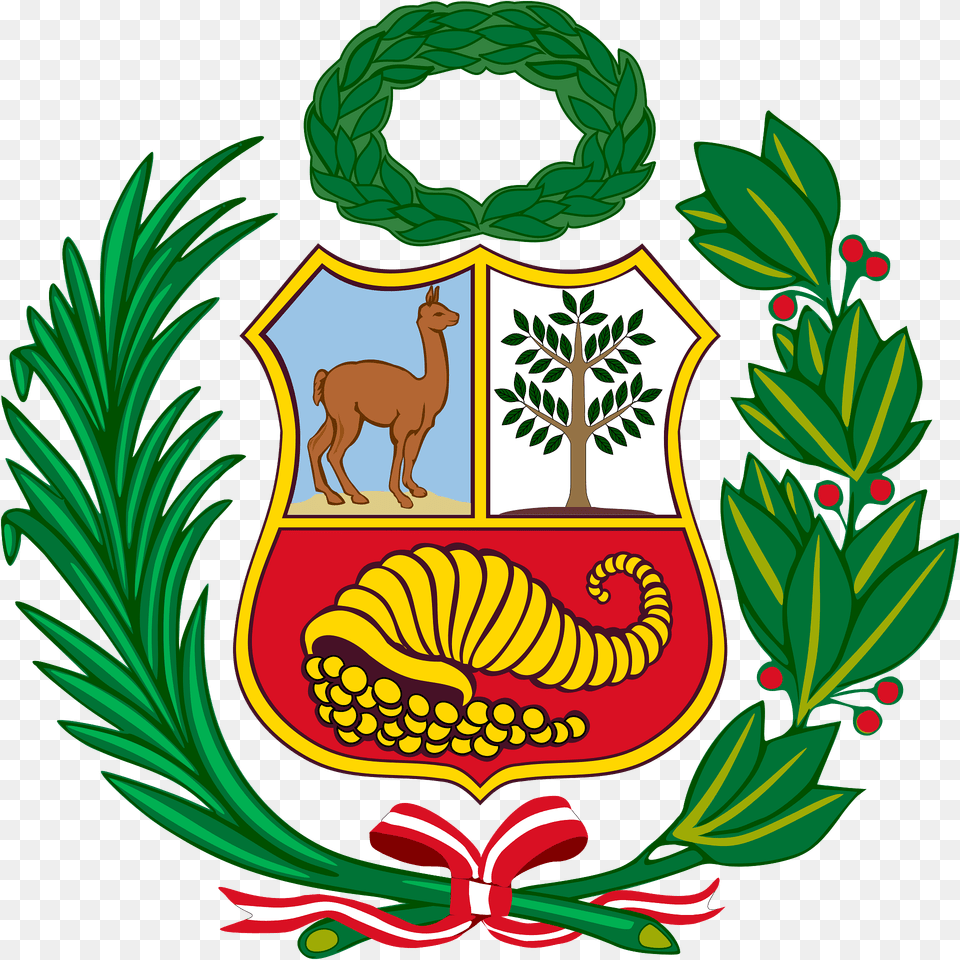Coat Of Arms Of Peru State Flag Alternative Version Clipart, Emblem, Symbol, Armor, Logo Png Image