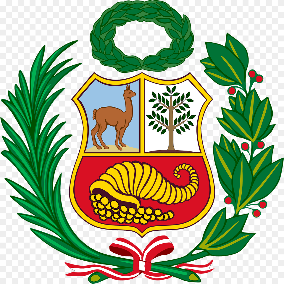 Coat Of Arms Of Peru State Flag Alternative Version Pre 1884 Clipart, Emblem, Symbol, Armor, Logo Png