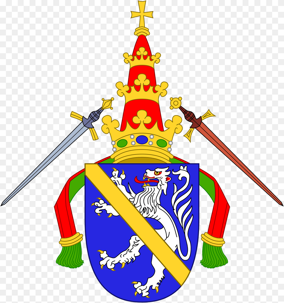 Coat Of Arms Of Pope Paul Ii Flat Clipart, Sword, Weapon Png Image