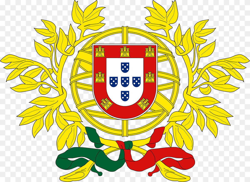 Coat Of Arms Of Portugal Clipart, Emblem, Symbol, Armor, Shield Png