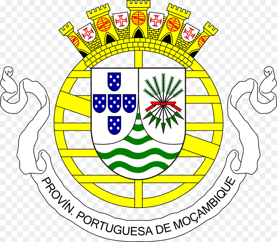 Coat Of Arms Of Portuguese East Africa 1951 1975 Clipart, Emblem, Symbol, Ammunition, Grenade Free Png