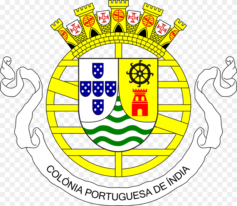 Coat Of Arms Of Portuguese India 1935 1951 Clipart, Logo, Ammunition, Grenade, Weapon Png Image