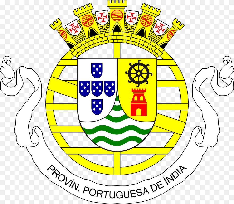 Coat Of Arms Of Portuguese India 1951 1974 Clipart, Logo, Symbol, Dynamite, Weapon Png