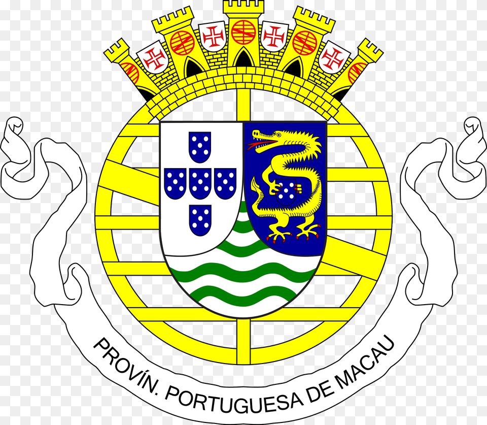 Coat Of Arms Of Portuguese Macau 1951 1976 Clipart, Logo, Emblem, Symbol, Ammunition Free Png