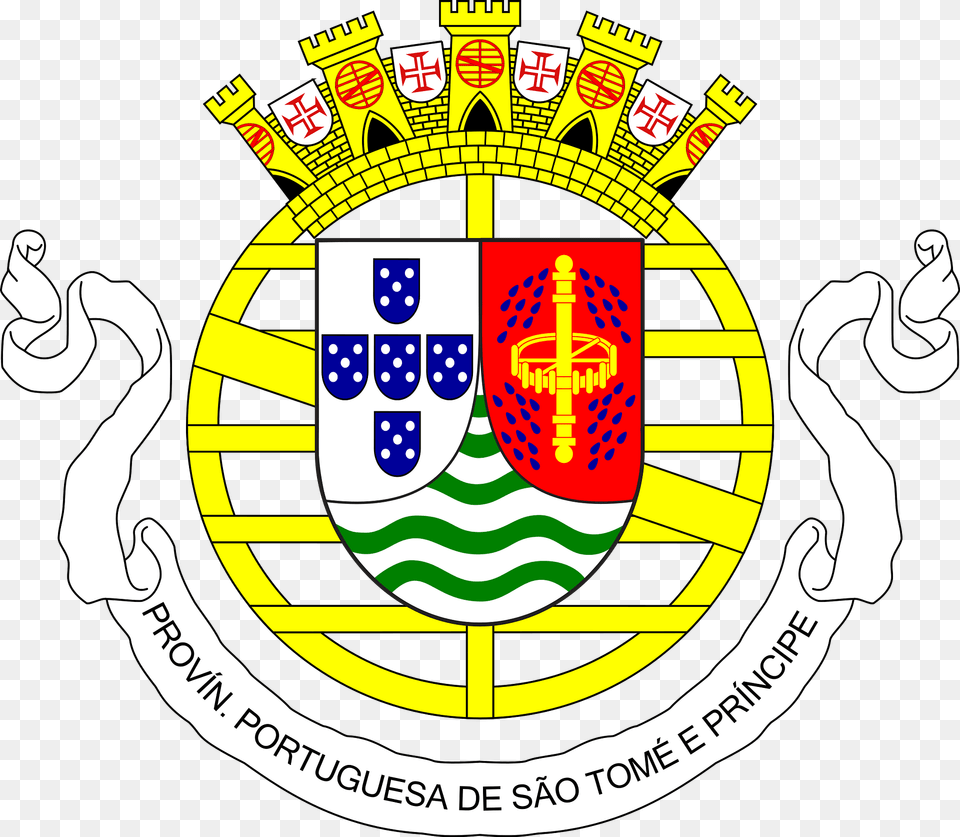 Coat Of Arms Of Portuguese Sao Tome And Principe 1951 1975 Clipart, Logo, Emblem, Symbol, Ammunition Free Transparent Png