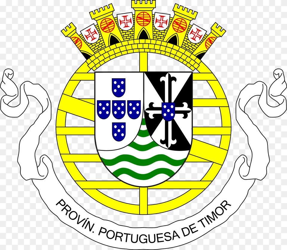 Coat Of Arms Of Portuguese Timor 1951 1975 Clipart, Ammunition, Grenade, Weapon, Logo Png Image