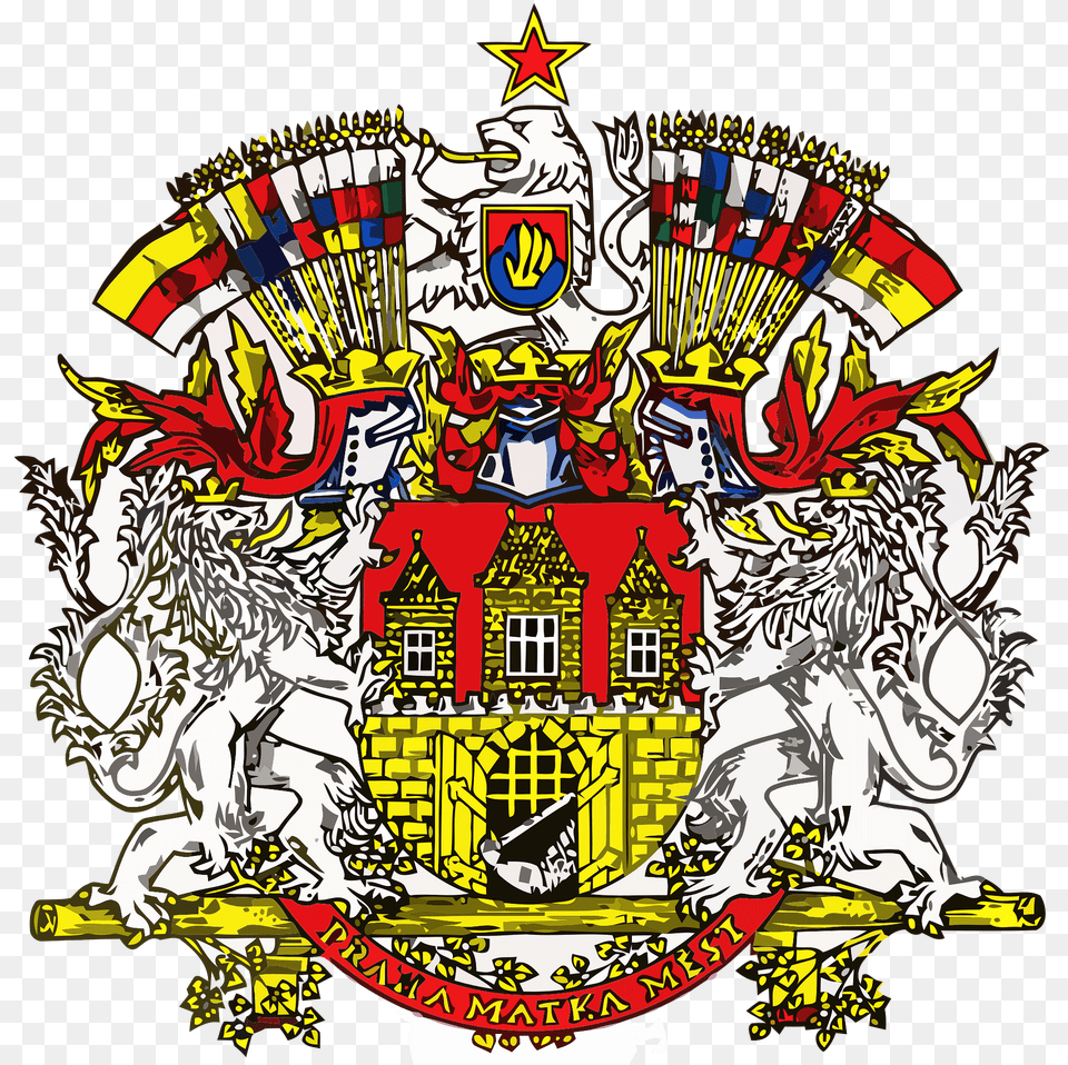 Coat Of Arms Of Pragueczechoslovak Socialist Republic Clipart, Emblem, Symbol, Baby, Person Free Png