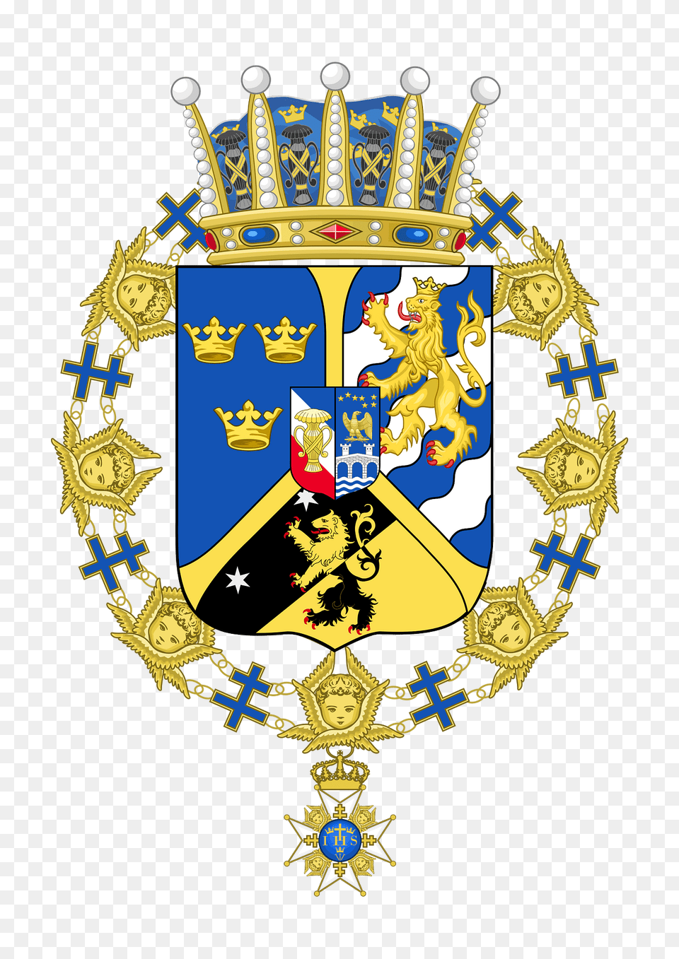 Coat Of Arms Of Prince Carl Of Sweden 1907 Clipart, Badge, Logo, Symbol, Emblem Free Png Download