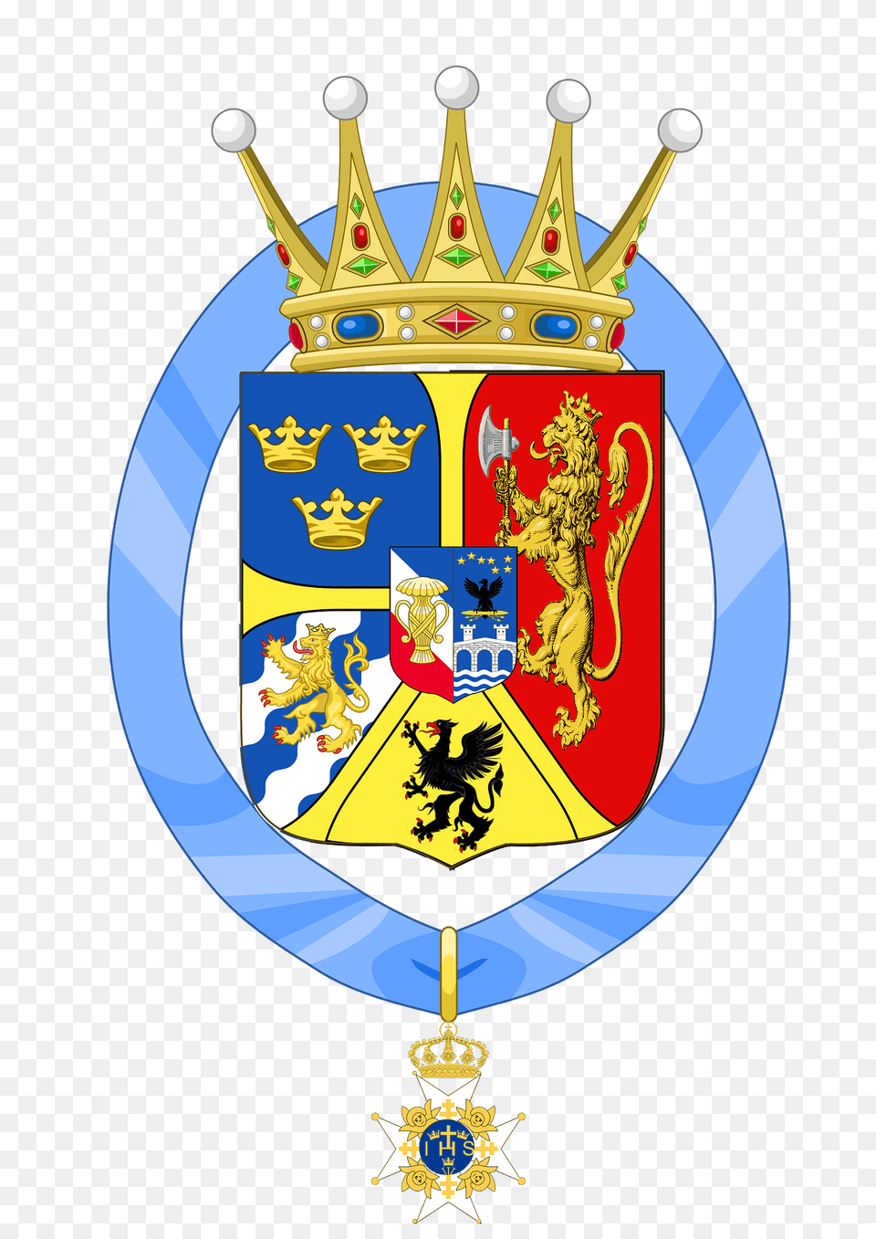 Coat Of Arms Of Prince Carl Oscar Duke Of Sdermanland Clipart, Emblem, Symbol, Logo, Badge Free Transparent Png